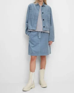 Marc O'Polo Vestes, Blousons|Veste courtes en Velours côtelé bleu ciel