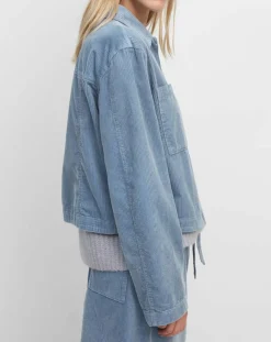 Marc O'Polo Vestes, Blousons|Veste courtes en Velours côtelé bleu ciel