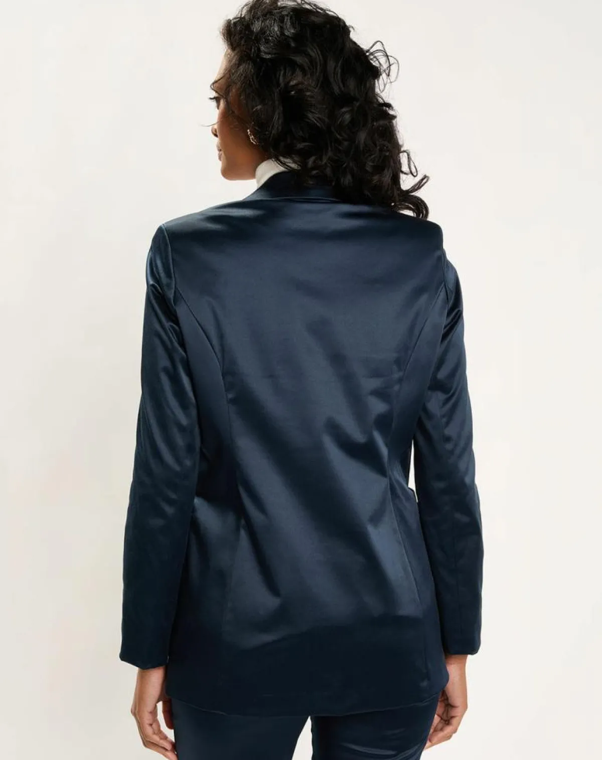 Lauren Vidal Vestes, Blousons|Veste de costume en Satin Moon nuit