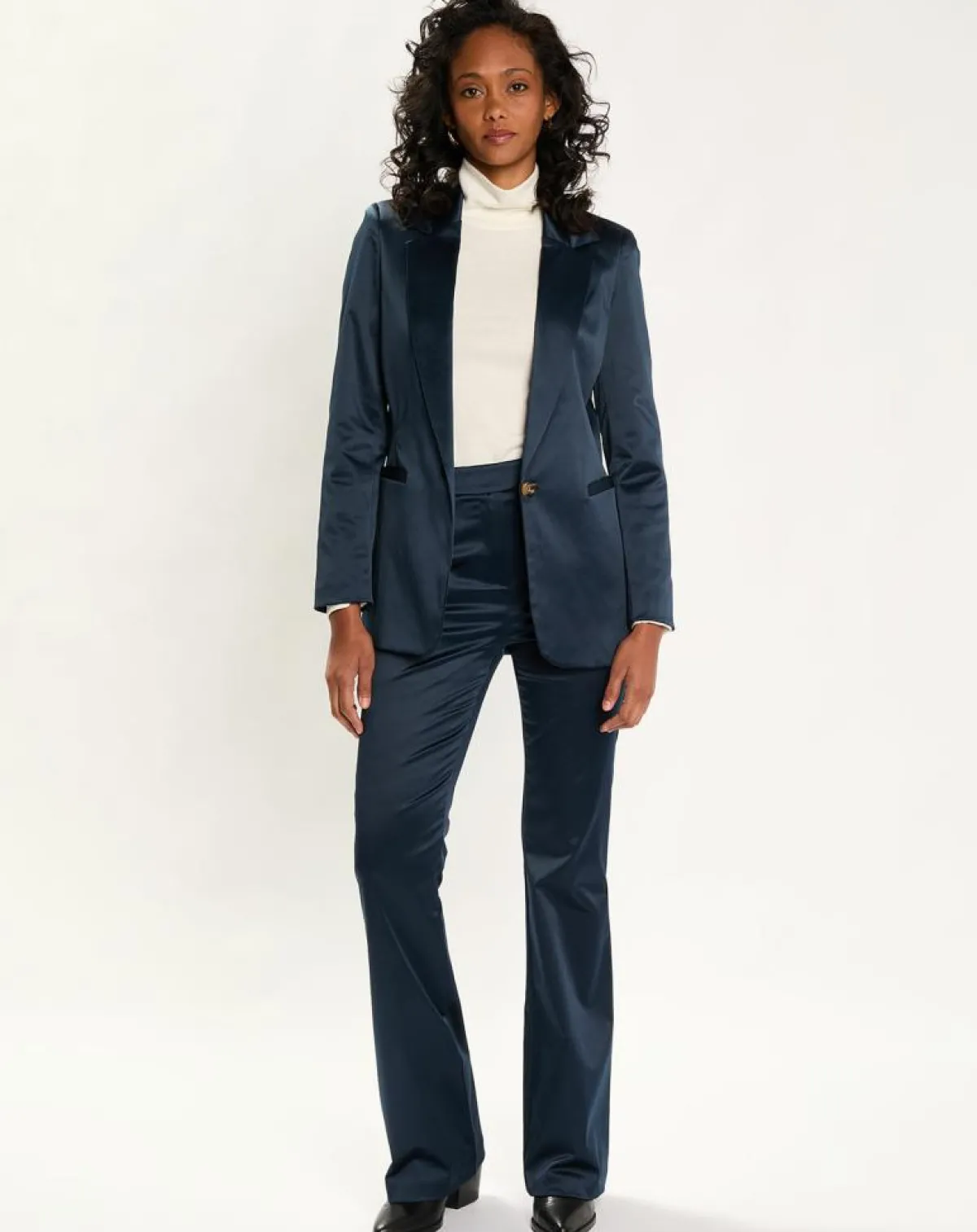 Lauren Vidal Vestes, Blousons|Veste de costume en Satin Moon nuit