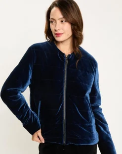 Lauren Vidal Vestes, Blousons|Veste de costume en Satin Moon bleue