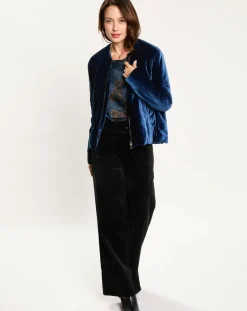 Lauren Vidal Vestes, Blousons|Veste de costume en Satin Moon bleue