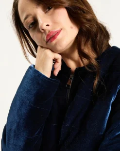 Lauren Vidal Vestes, Blousons|Veste de costume en Satin Moon bleue