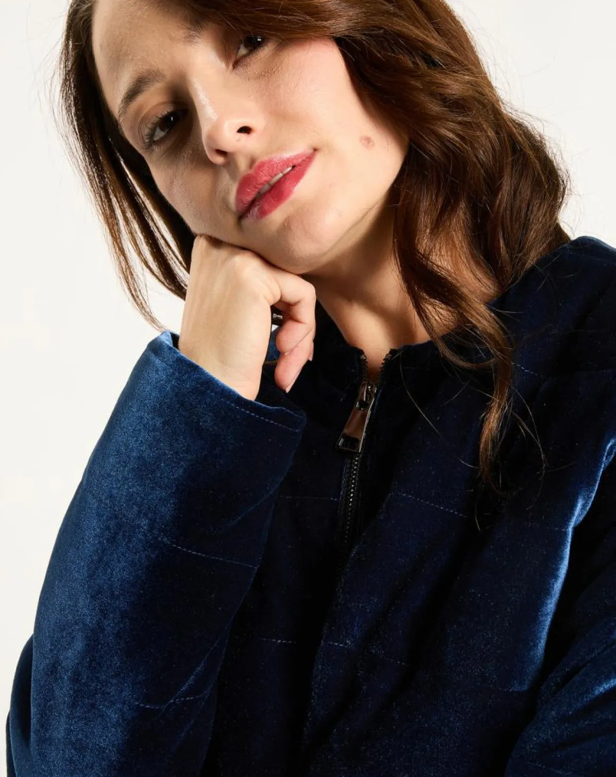 Lauren Vidal Vestes, Blousons|Veste de costume en Satin Moon bleue