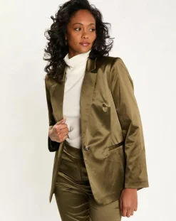 Lauren Vidal Vestes, Blousons|Veste de costume en Satin Moon bronze