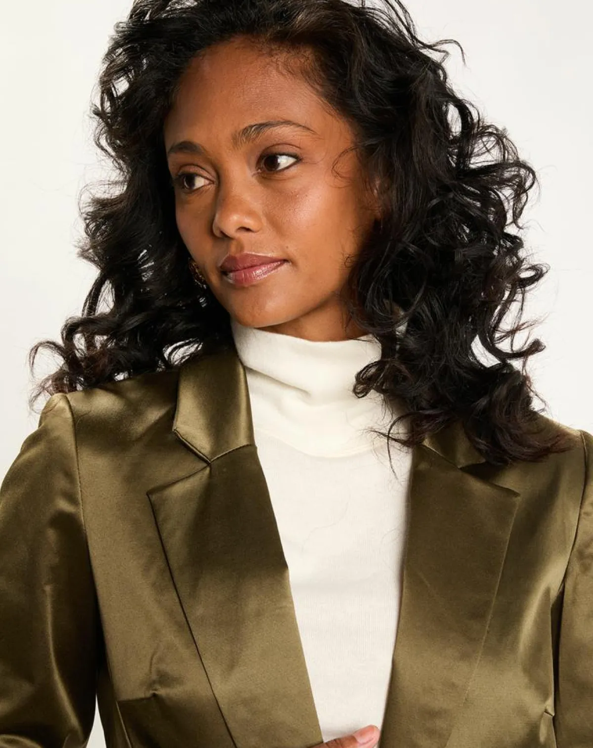 Lauren Vidal Vestes, Blousons|Veste de costume en Satin Moon bronze