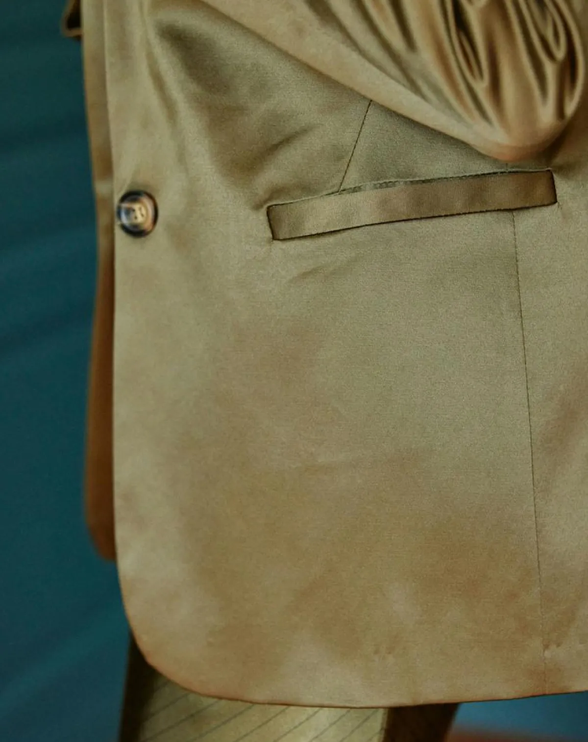 Lauren Vidal Vestes, Blousons|Veste de costume en Satin Moon bronze