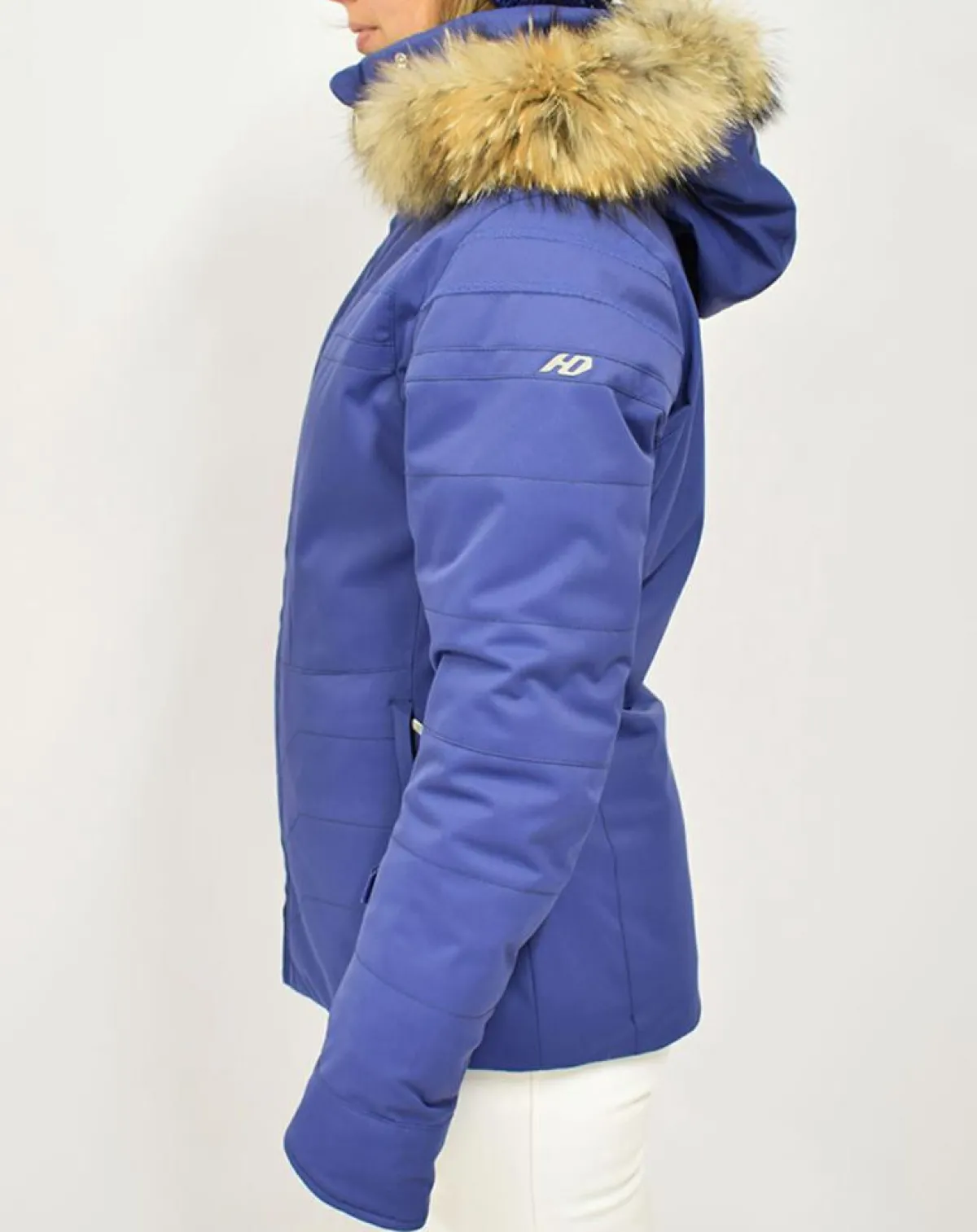Duvillard Manteaux|Veste de Ski Aneto col fausse fourrure cobalt