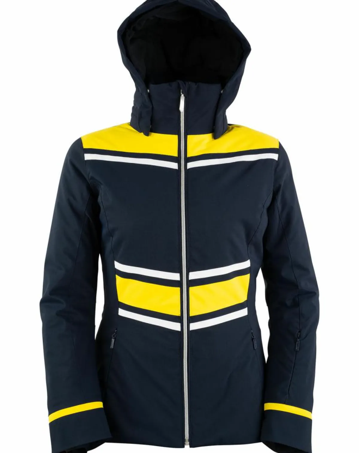 Duvillard Manteaux|Veste de ski Caron bleu marine/jaune