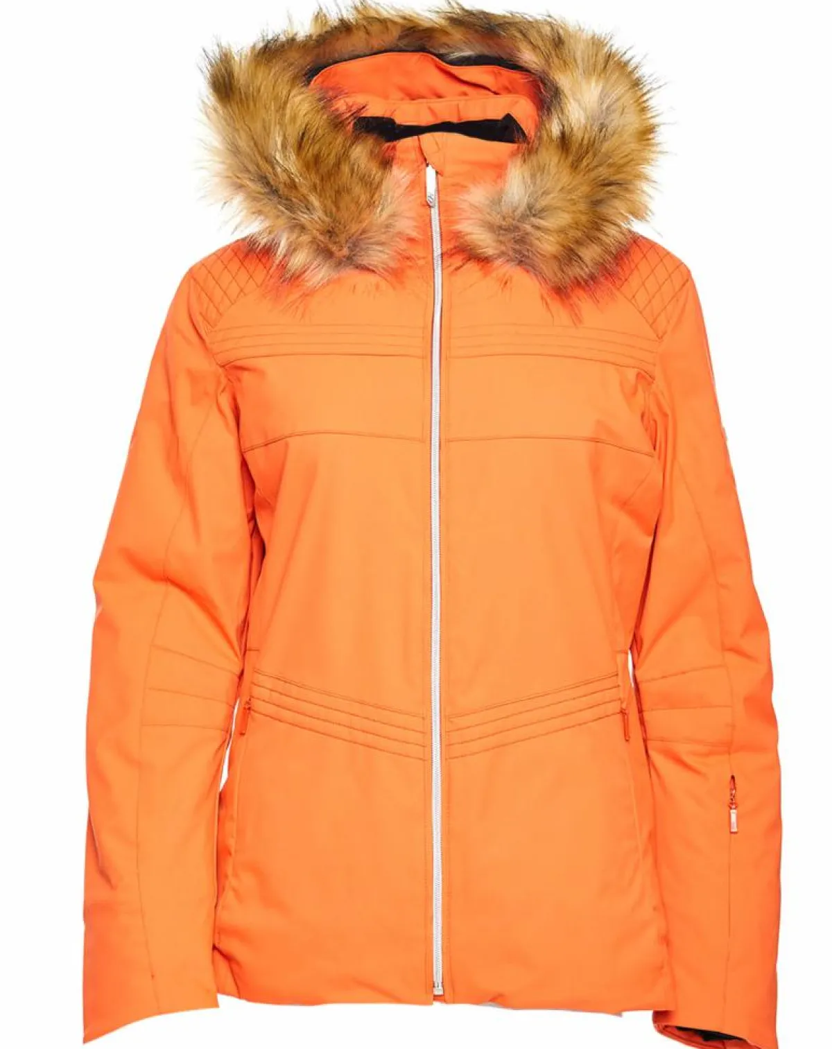 Duvillard Manteaux|Veste de ski Triolet fausse fourrure orange