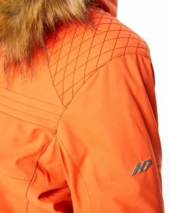 Duvillard Manteaux|Veste de ski Triolet fausse fourrure orange