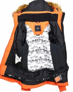 Duvillard Manteaux|Veste de ski Triolet fausse fourrure orange