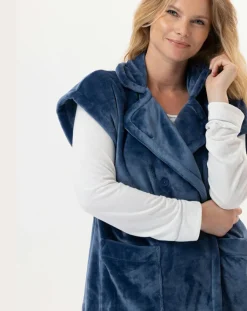 Le Chat Vestes, Blousons|Veste d'intérieur en peluche flanelle Essentiel prusse