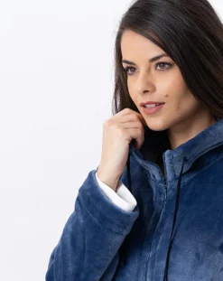 Le Chat Vestes, Blousons|Veste d'intérieur en peluche flanelle Essentiel prusse