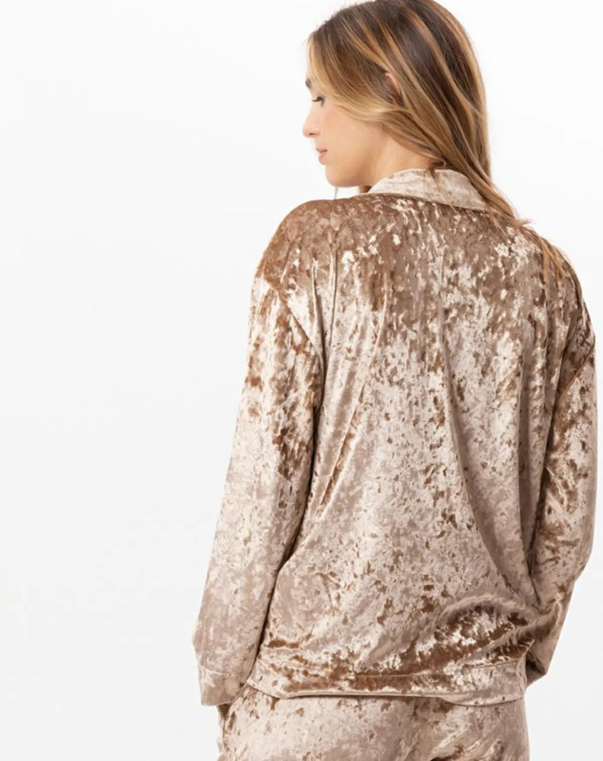 Le Chat Vestes, Blousons|Veste d'intérieur en velours Platine dorée