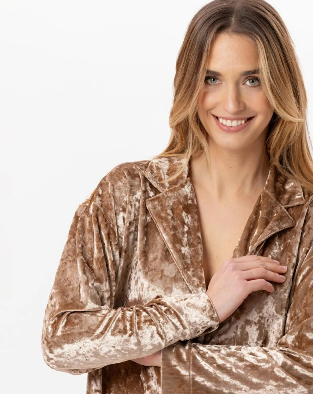 Le Chat Vestes, Blousons|Veste d'intérieur en velours Platine dorée