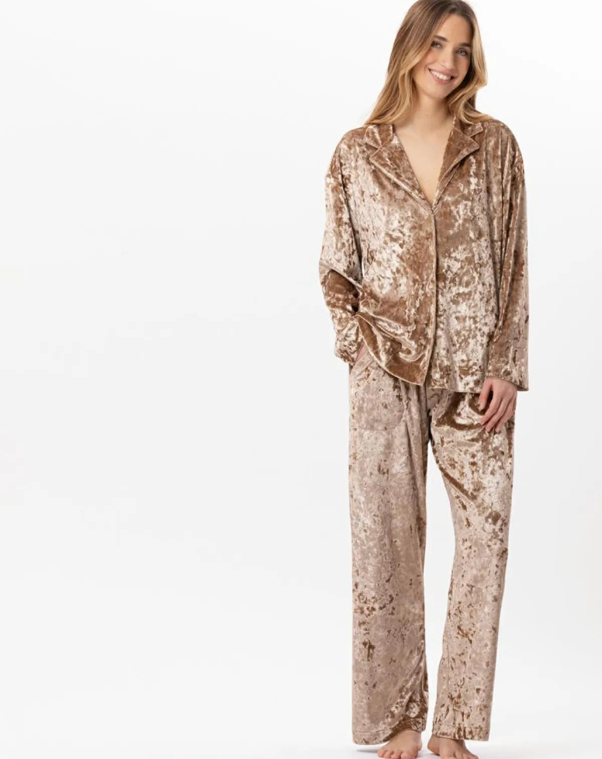 Le Chat Vestes, Blousons|Veste d'intérieur en velours Platine dorée