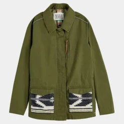 Scotch & Soda Vestes, Blousons|Veste droite Militaire kaki