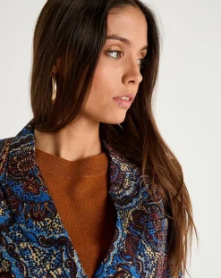 See u Soon Vestes, Blousons|Veste Emma satinée imprimée bordeaux/bleu