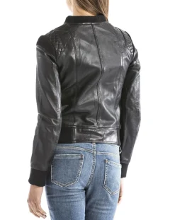 Blue Wellford Vestes, Blousons|Veste en Cuir Alba noire