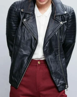 Chyston Vestes, Blousons|Veste en Cuir Althea noire