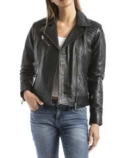 Blue Wellford Vestes, Blousons|Veste en Cuir Andelle noire