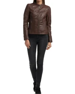 Chyston Vestes, Blousons|Veste en Cuir Angelina marron