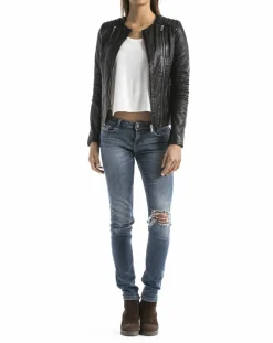 Blue Wellford Vestes, Blousons|Veste en cuir Bandama noire