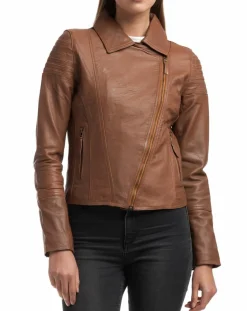 Chyston Vestes, Blousons|Veste en Cuir Barbara cognac