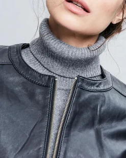 Chyston Vestes, Blousons|Veste en Cuir Basilea noire