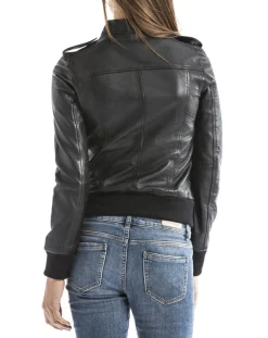 Blue Wellford Vestes, Blousons|Veste en Cuir Belaya noire