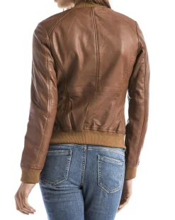 Blue Wellford Vestes, Blousons|Veste en Cuir Benoue cognac