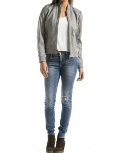 Blue Wellford Vestes, Blousons|Veste en Cuir Benoue gris clair