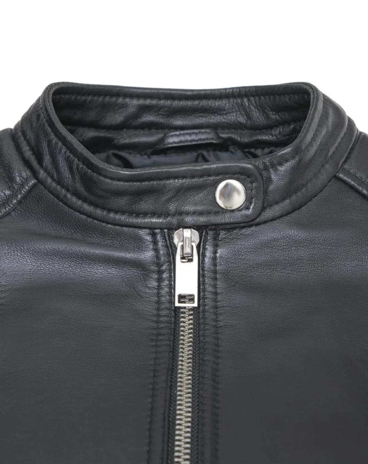 Blue Wellford Vestes, Blousons|Veste en Cuir Caterina noire