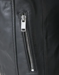 Blue Wellford Vestes, Blousons|Veste en Cuir Caterina noire