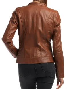 Chyston Vestes, Blousons|Veste en Cuir Celeste cognac