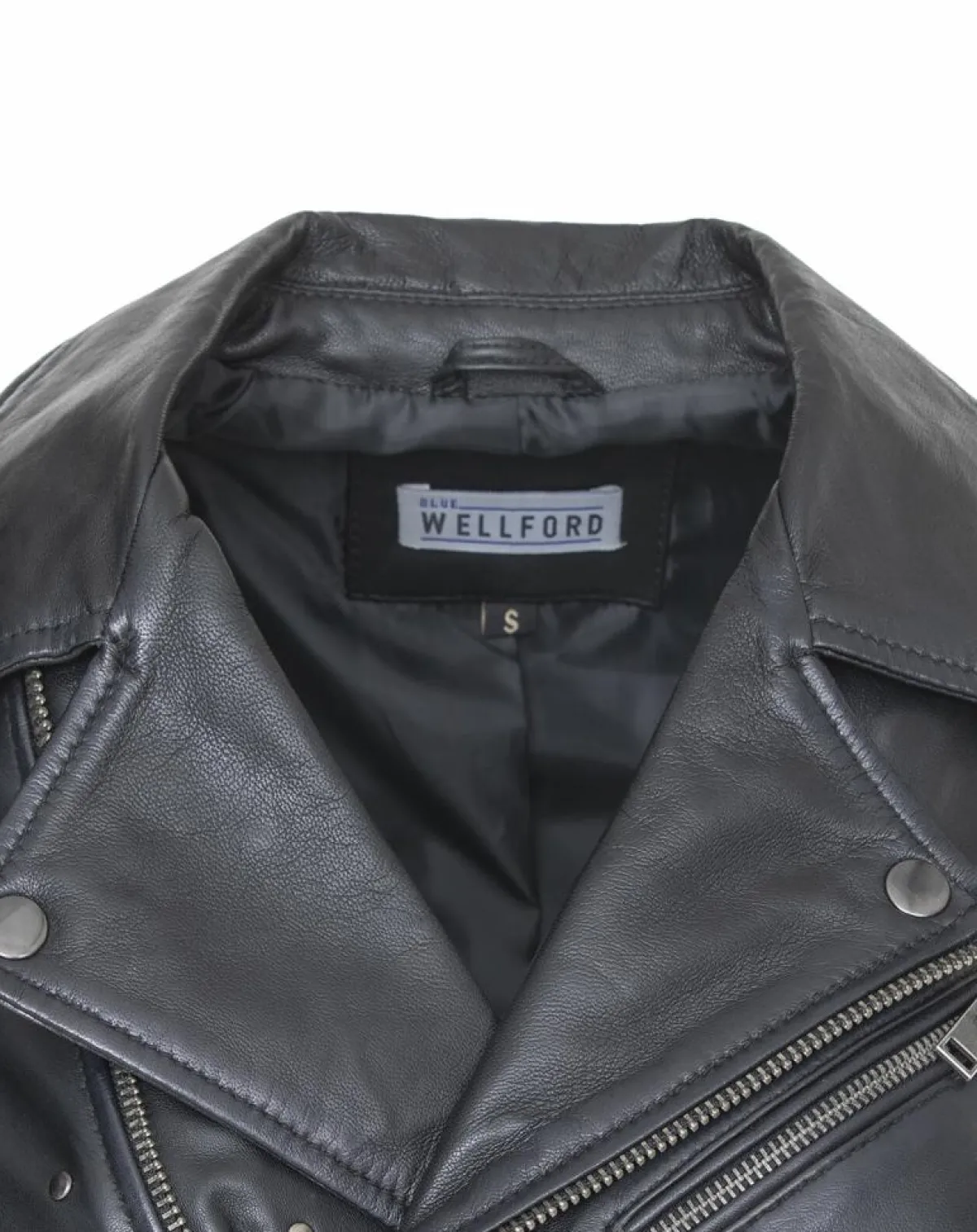 Blue Wellford Vestes, Blousons|Veste en Cuir Chana noire