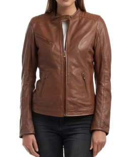 Chyston Vestes, Blousons|Veste en Cuir Cindy cognac