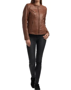 Chyston Vestes, Blousons|Veste en Cuir Cindy cognac