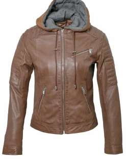 Chyston Vestes, Blousons|Veste en Cuir Coria cognac