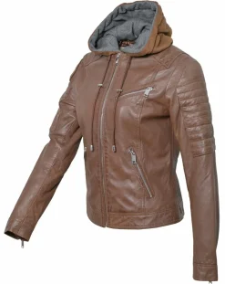 Chyston Vestes, Blousons|Veste en Cuir Coria cognac