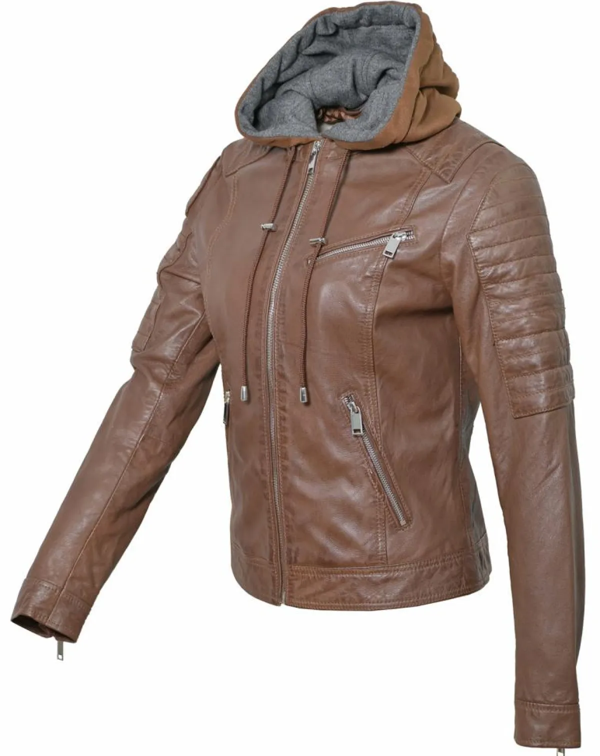 Chyston Vestes, Blousons|Veste en Cuir Coria cognac