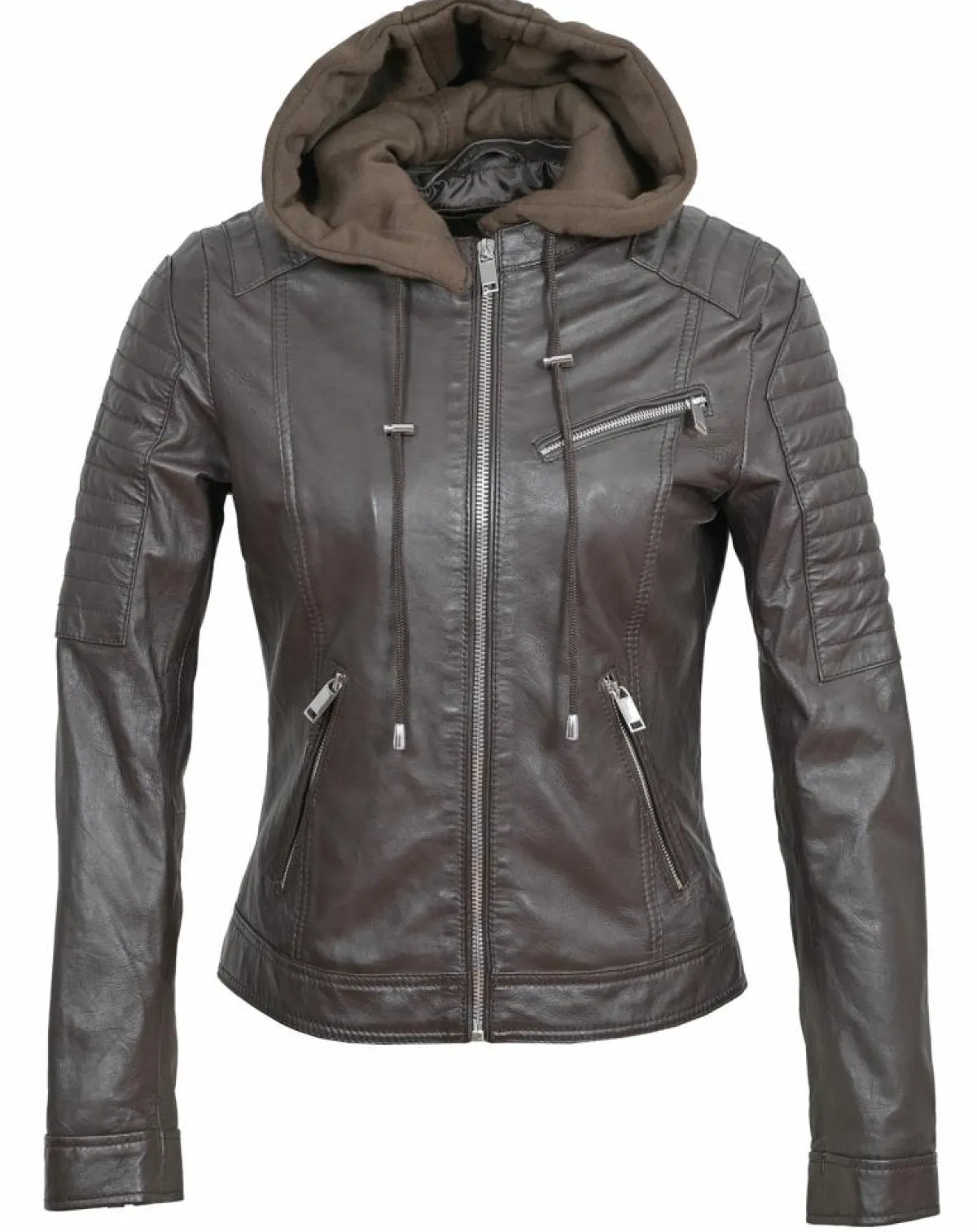 Chyston Vestes, Blousons|Veste en Cuir Coria marron