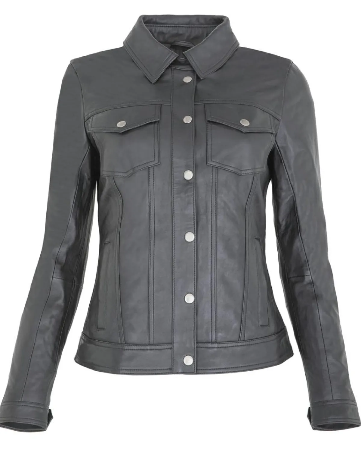 Chyston Vestes, Blousons|Veste en Cuir d'Agneau Christine noire