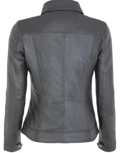 Chyston Vestes, Blousons|Veste en Cuir d'Agneau Christine noire