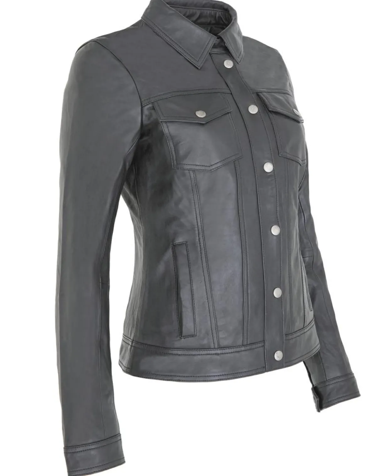 Chyston Vestes, Blousons|Veste en Cuir d'Agneau Christine noire