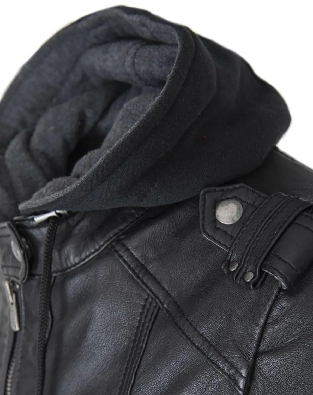 Chyston Vestes, Blousons|Veste en Cuir Djaya noire