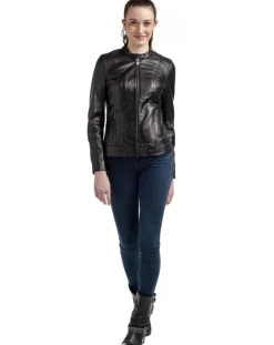 Chyston Vestes, Blousons|Veste en Cuir Ellyn noire
