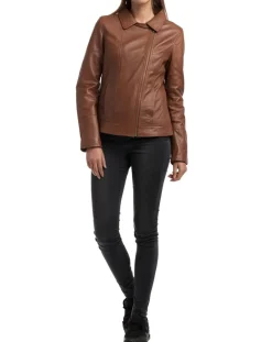 Chyston Vestes, Blousons|Veste en Cuir Elodie cognac
