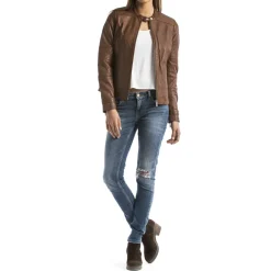 Blue Wellford Vestes, Blousons|Veste en Cuir Euphrate cognac